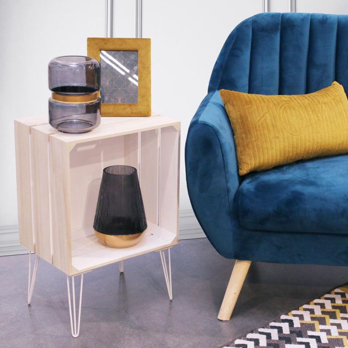 Home Deco Factory Jarrón Gris-Dorado de Vidrio para Decoración, Altura 20,5 cm 5