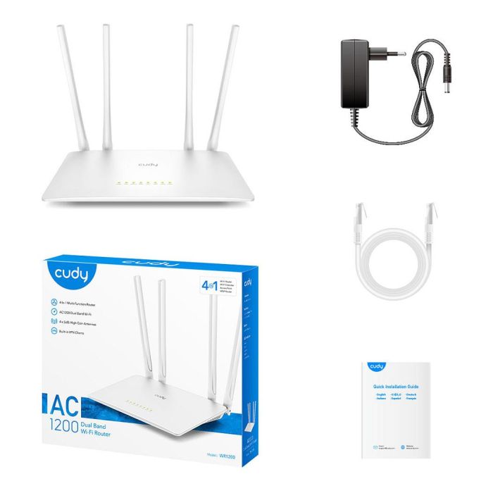 Cudy AC1200 Router Wi-Fi AC Doble Banda 2.4 GHz / 5 GHz Wi-Fi 5 (802.11ac) Ethernet Blanco 4