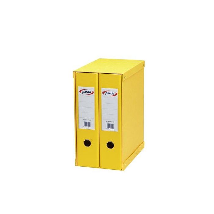 Modulo Archivadores Palanca Pardo Forrado Pvc 2 Uds.Fº 2 An.Mixtas 70Mm Amarillo