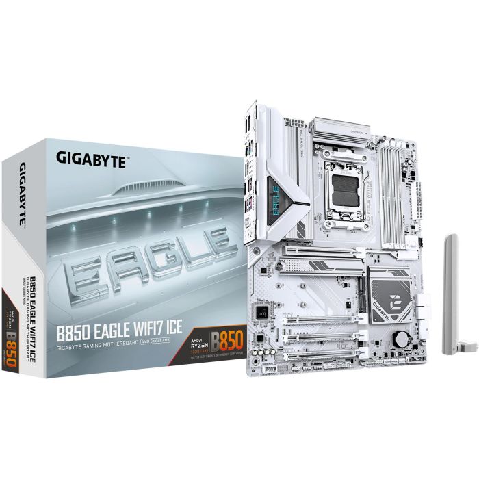 Gigabyte GA-B850 EAGLE WF7 ICE Placa base ATX AMD B850 DDR5 AM5 Wi-Fi 7 2.5GbE para Ryzen 7000/8000/9000 Series
