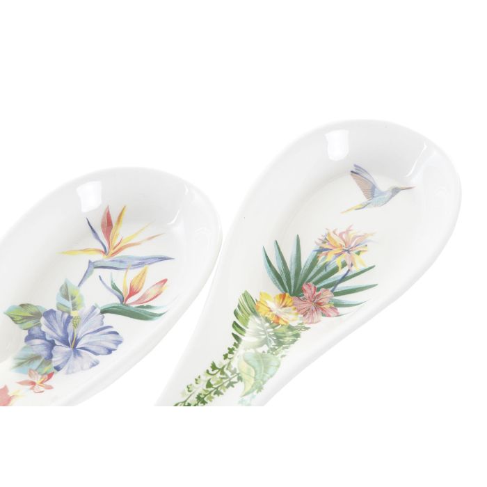 DKD Home Decor Soporte Cuchara Tropical Tropic Garden de Dolomite Multicolor, 4 Unidades. Medidas: 23 cm ancho x 8 cm largo x 3 cm alto 1 DKD Home Decor Soporte Cuchara Tropical Tropic Garden de Dolomite Multicolor, 4 Unidades. Medidas: 23 cm ancho x 8 cm largo x 3 cm alto 1
