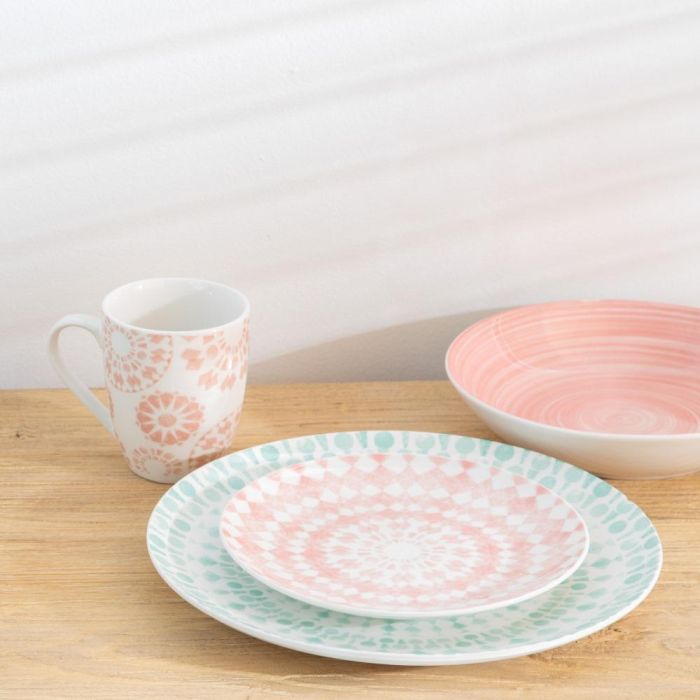 Plato Hondo Rosa Porcelana Cocina 20,50 X 20,50 X 4,50 cm