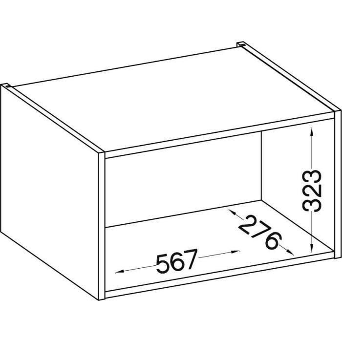 Mueble campana con puerta basculante - Gris mate - L 60 x 31,6 x H 36 cm - LASSEN 4 Mueble campana con puerta basculante - Gris mate - L 60 x 31,6 x H 36 cm - LASSEN 4
