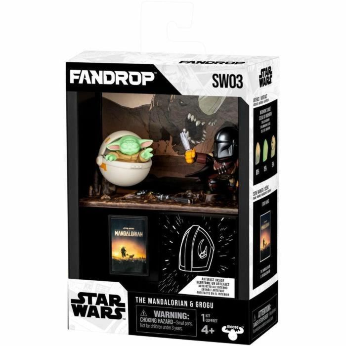 FANDROP FAN0630996920763 Figura Star Wars Mandalorian & Grogu, Vitrina con Escena de Culto + Mini Póster - 18 cm 1