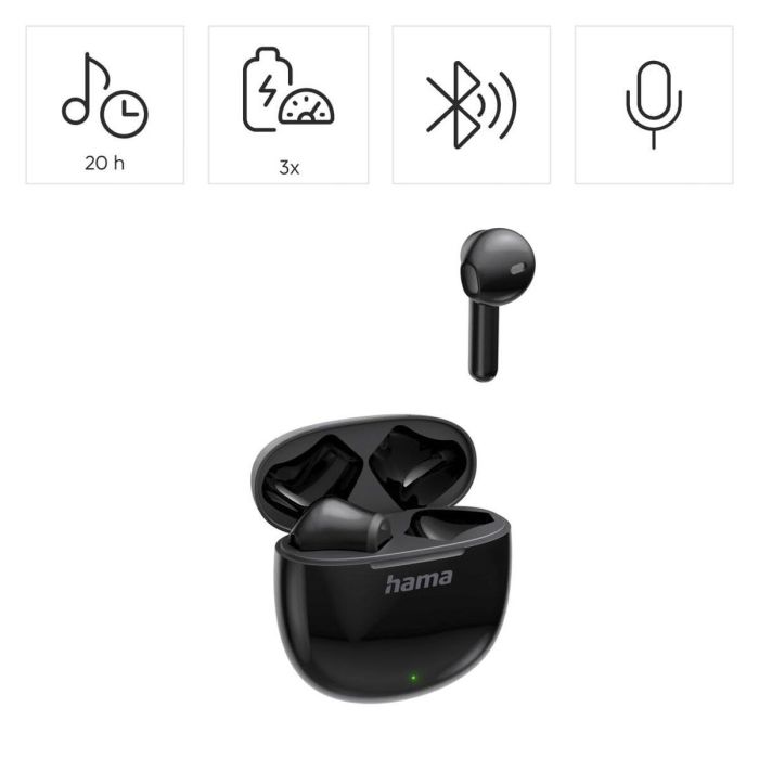 Auriculares Inalámbricos con Estuche de Carga Hama 00221773 Negro 2