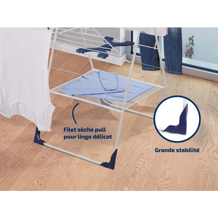 Leifheit Secadora de Pie Classic 250 Flex 81409 Blanco Red de Lavandería 25m Fácil Apertura Cierre 2