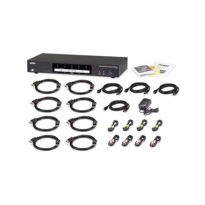 Aten CS1944DP Switch KVMP para Escritorio, 4 Puertos USB 3.0, 4K DisplayPort Doble Pantalla para 2 o 4 PCs 4 Aten CS1944DP Switch KVMP para Escritorio, 4 Puertos USB 3.0, 4K DisplayPort Doble Pantalla para 2 o 4 PCs 4