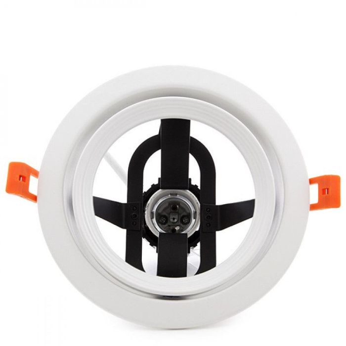 Aro Foco Empotrable Downlight Basculante Blanco Compatible PAR30 E27 (Lámpara No Incluida) 2