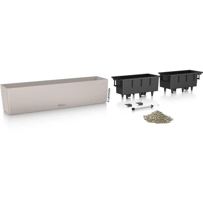 Jardinera - Balconera color 80 - Kit completo - Marrón arena - 12 L - LECHUZA 1