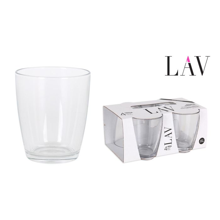 LAV Set 4 Vasos Vega Best Offer, 34 cl, 8,5 cm Ancho, 10 cm Alto (12 Cajas)