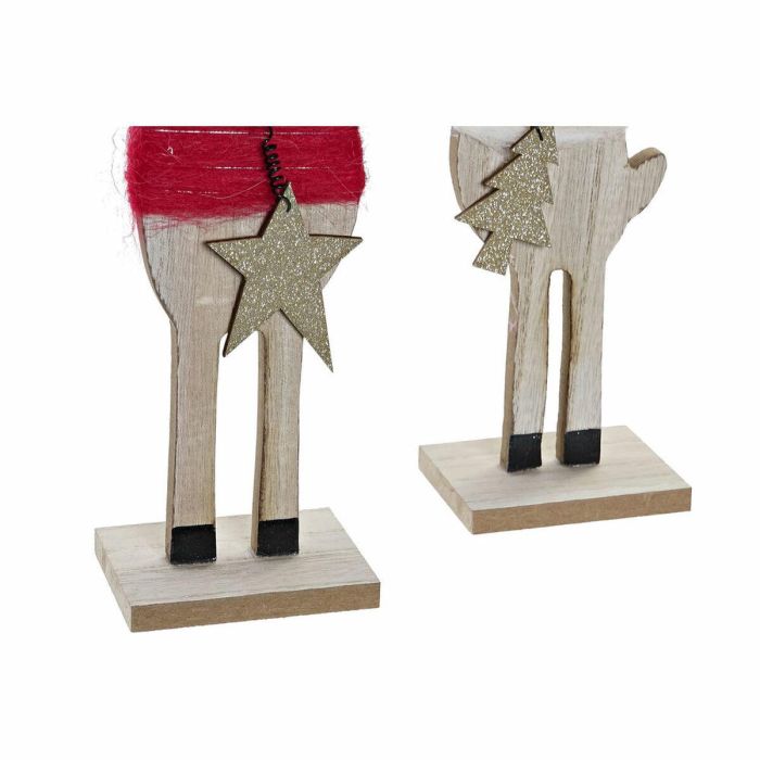 Adorno Navideño DKD Home Decor Poliéster Madera (2 pcs) (9 x 6 x 39 cm) 1