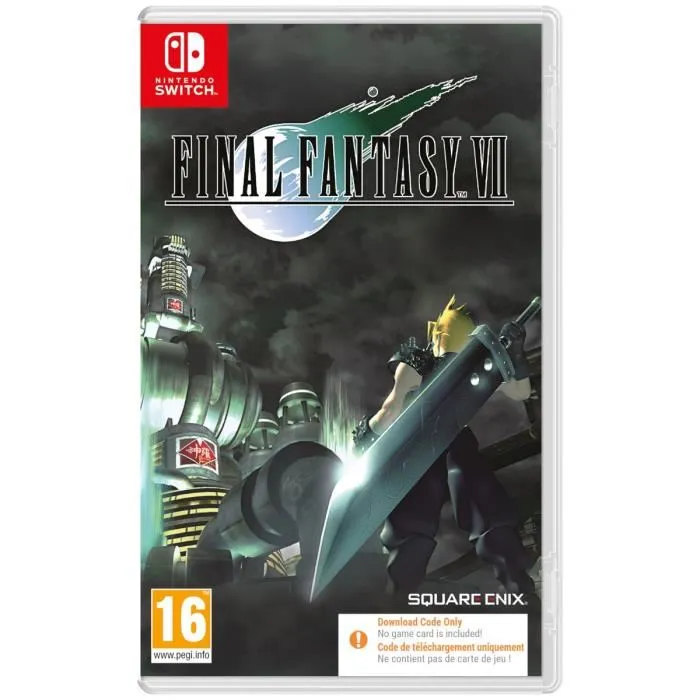 Square Enix Final Fantasy VII Juego Nintendo Switch Código en Caja Square Enix Final Fantasy VII Juego Nintendo Switch Código en Caja