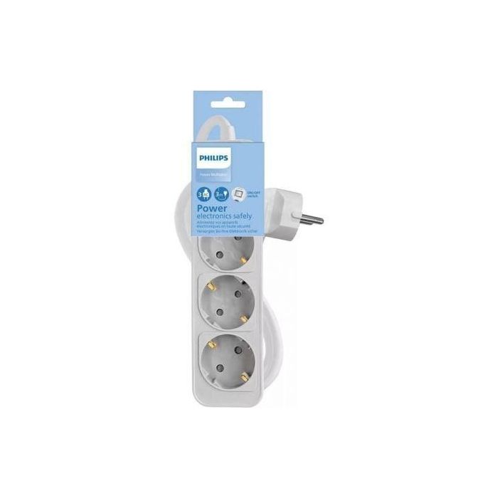 Regleta con Interruptor Philips CHP2134W/10/ 3 Tomas de corriente/ Cable 1.5m/ Blanco Regleta con Interruptor Philips CHP2134W/10/ 3 Tomas de corriente/ Cable 1.5m/ Blanco