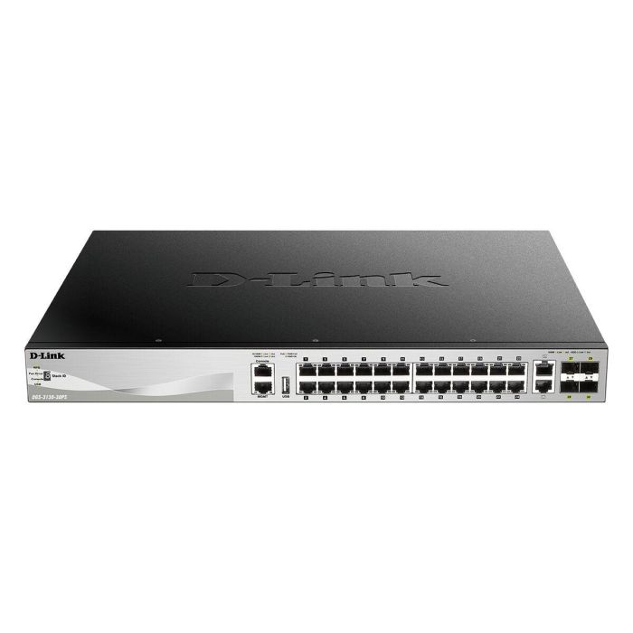D-Link DGS-3130-30PS Switch Gestionado L3, 24 Puertos Gigabit, 4 SFP+, PoE+, 370W, Montaje en Rack 3