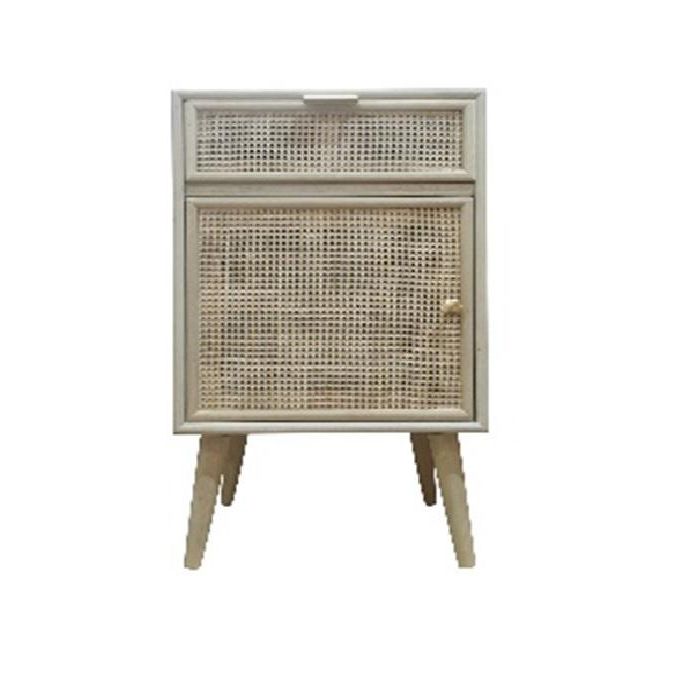 Mesita De Noche Scandi DKD Home Decor Natural Dorado 37 x 70 x 42.2 cm