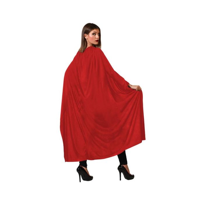 Capa Roja 130 cm Con Brillo Para Halloween Y Disfraces Adultos