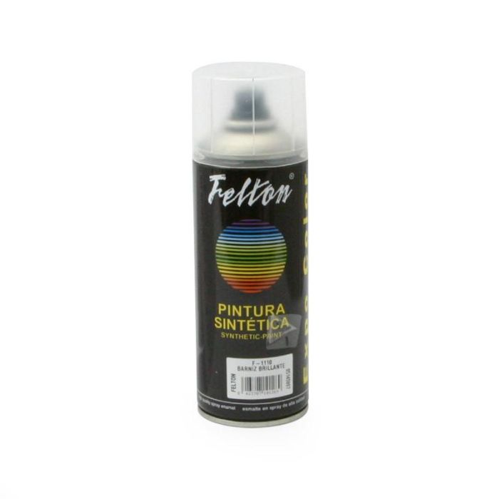 Felton Spray Barniz Brillo Transparente 400ml de Secado Rápido, Alto Brillo y Acabado Duradero para Muebles de Madera