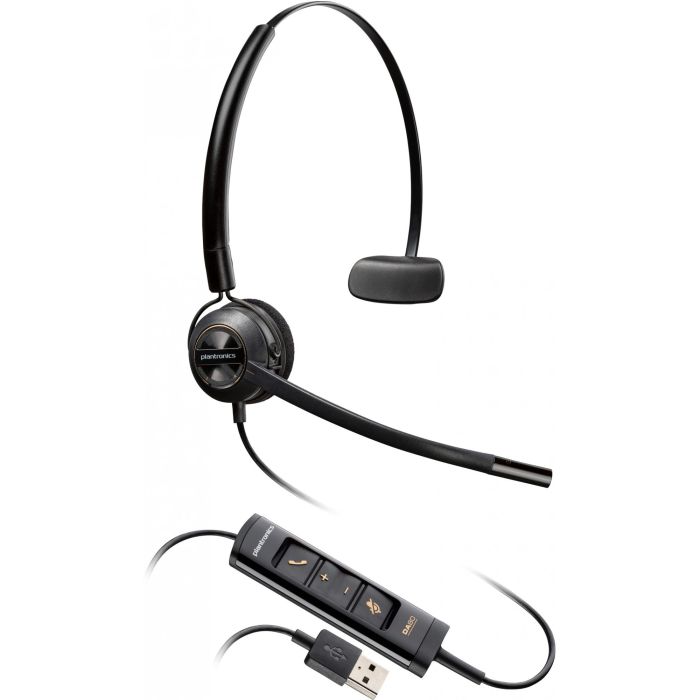 Poly EncorePro 545 Auricular Convertible USB-A & USB-C Alámbrico Monoaural Diadema para Llamadas/Música Negro