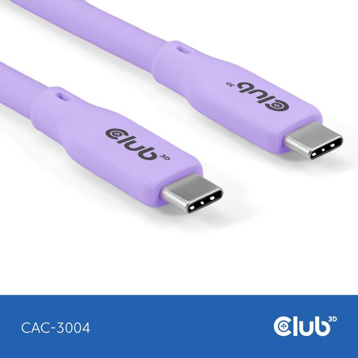 Club3D Lifestyle USB-C St/St - Cable Púrpura de 2m USB4 Gen 2x2, PD 240W, 20Gbps, para Carga Rápida 5 Club3D Lifestyle USB-C St/St - Cable Púrpura de 2m USB4 Gen 2x2, PD 240W, 20Gbps, para Carga Rápida 5