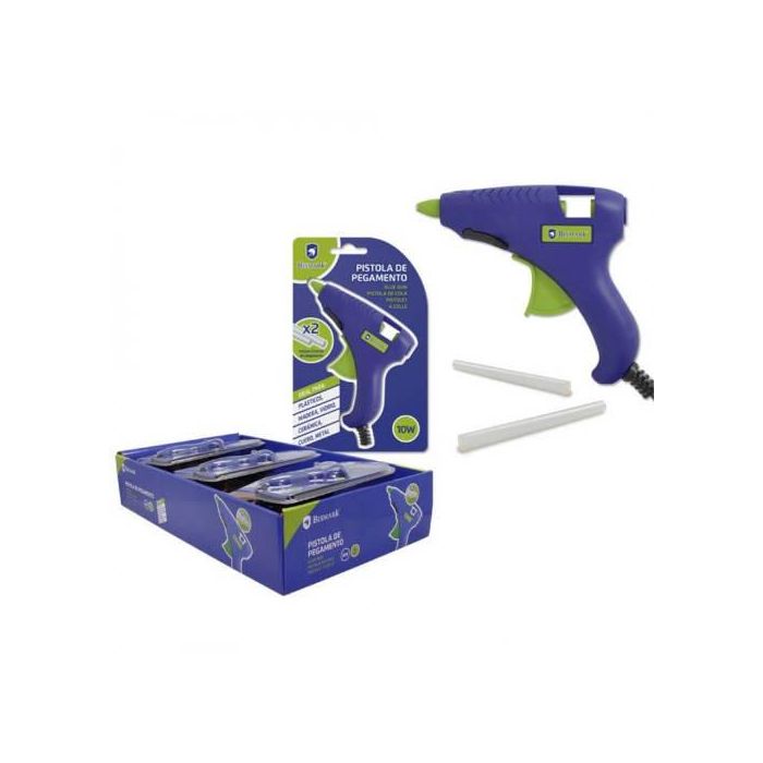 Bismark Pistola Pegamento Silicona 10W con 2 Recambios 327107 para Reparaciones y Bricolaje