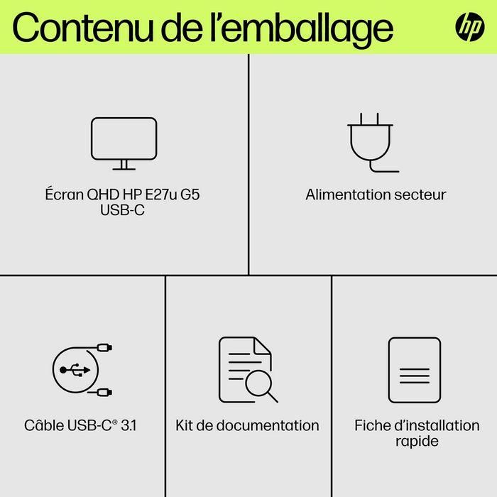 HP Monitor E27u G5 / 27" / QHD / HDMI-DisplayPort-USB(A)-USB(C) / Regulable Altura 16 HP Monitor E27u G5 / 27" / QHD / HDMI-DisplayPort-USB(A)-USB(C) / Regulable Altura 16