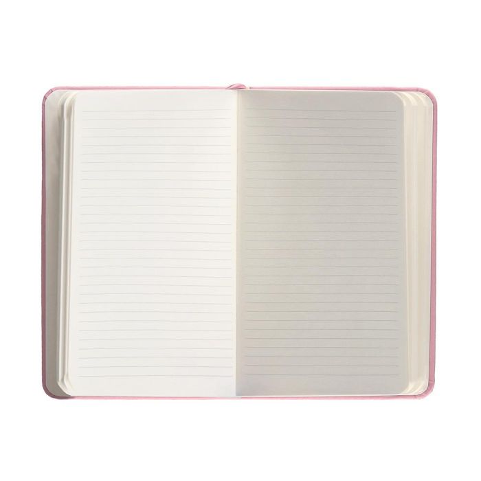 Cuaderno Con Gomilla Antartik Notes Tapa Dura A6 Hojas Rayas Rosa Pastel 100 Hojas 80 gr Fsc 7