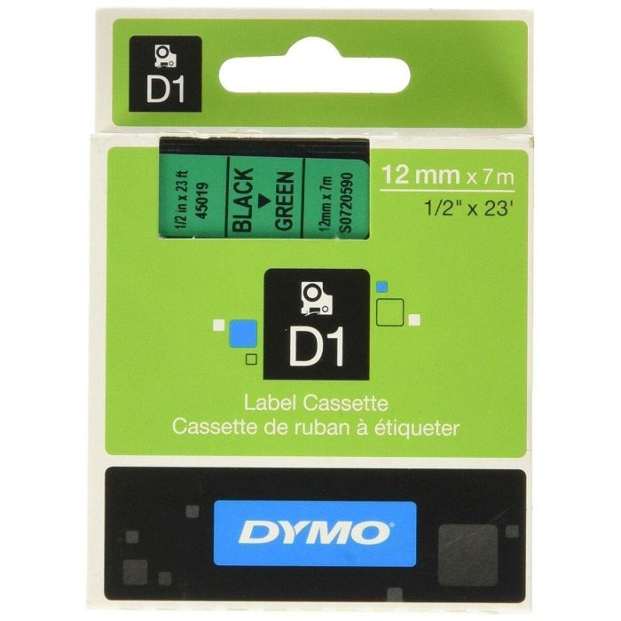 Cinta Laminada para Rotuladoras Dymo D1 45019 12 mm LabelManager™ Verde Negro (5 Unidades) 2 Cinta Laminada para Rotuladoras Dymo D1 45019 12 mm LabelManager™ Verde Negro (5 Unidades) 2