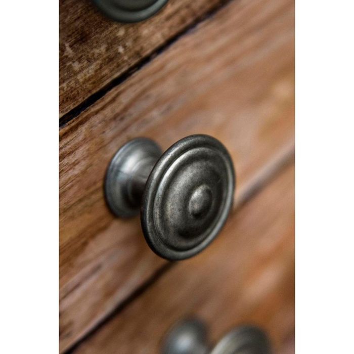 Rei Pomo Redondo para Mueble Mod. 3110 Zamak Acabado Plata Vieja Ø35mm Blister 4 Unidades 4 Rei Pomo Redondo para Mueble Mod. 3110 Zamak Acabado Plata Vieja Ø35mm Blister 4 Unidades 4