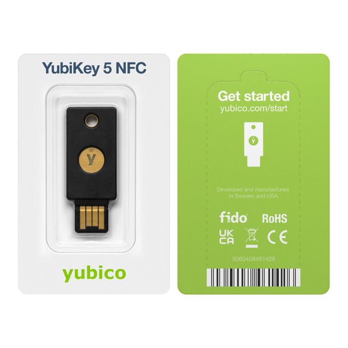 YUBICO YubiKey 5 NFC Llave de Seguridad USB-A, NFC, FIDO U2F, FIDO 2, Negro 4