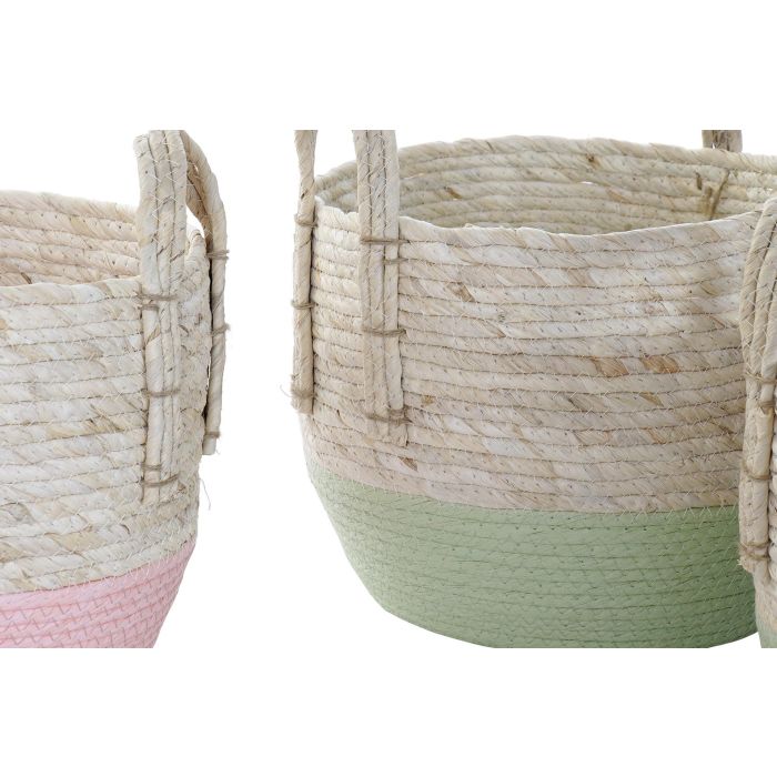 Cesta Balines DKD Home Decor Rosa Verde 30 x 32 x 30 cm Set de 3 (2 Unidades) 1 Cesta Balines DKD Home Decor Rosa Verde 30 x 32 x 30 cm Set de 3 (2 Unidades) 1