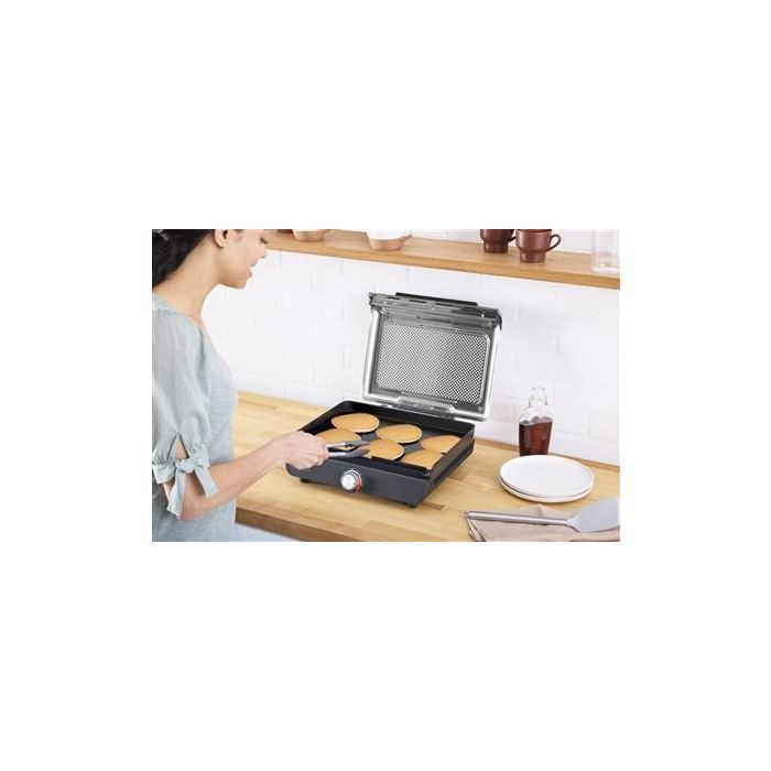 Ninja GR101EU Parrilla y Plancha de Interior Versátil para 4-5 personas con Temperatura Controlada hasta 260°C y Superficie Antiadherente 8