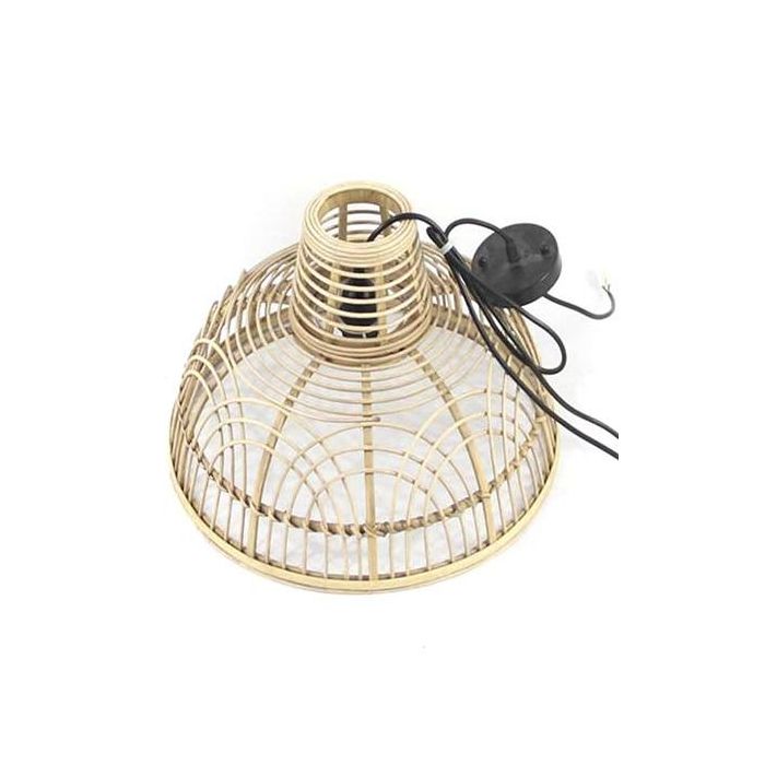 DKD Home Decor Lámpara de Techo Colgante Estilo Balinés de Ratán Marrón 44x44x25 cm (Pack de 2) para Casquillo E27 50W
