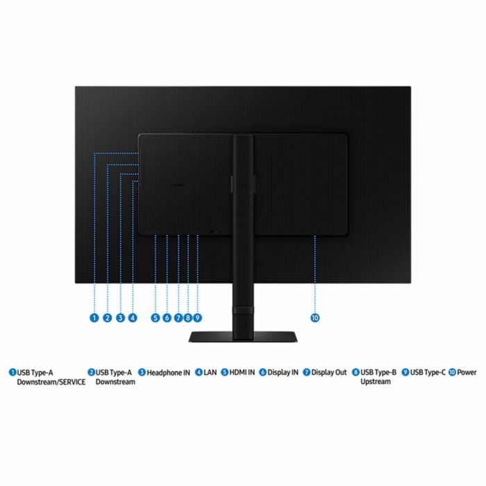 Samsung S32D600UAU Monitor Profesional ViewFinity S6 32" QHD 100Hz IPS HDR10 USB-C 90W Regulable Altura Pivot Negro 18 Samsung S32D600UAU Monitor Profesional ViewFinity S6 32" QHD 100Hz IPS HDR10 USB-C 90W Regulable Altura Pivot Negro 18