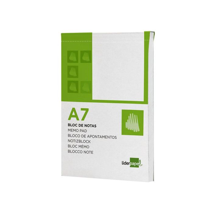 Bloc Notas Liderpapel Liso A7 80 Hojas 60 gr-M2 Perforado 10 unidades 2