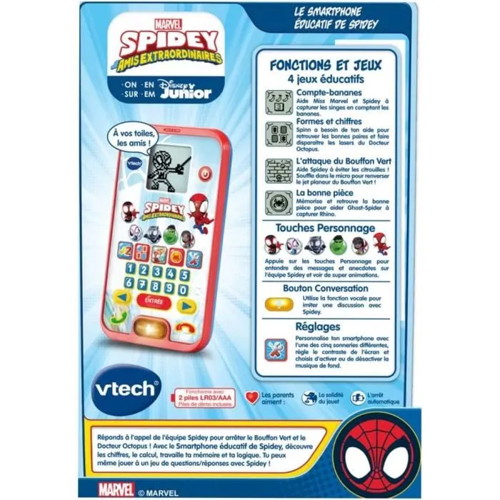 Vtech Spidey Teléfono Inteligente Educativo - Idioma Francés 3