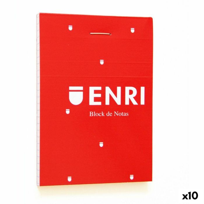 Bloc de Notas ENRI Rojo A7 80 Hojas 4 mm (10 Unidades) Bloc de Notas ENRI Rojo A7 80 Hojas 4 mm (10 Unidades)
