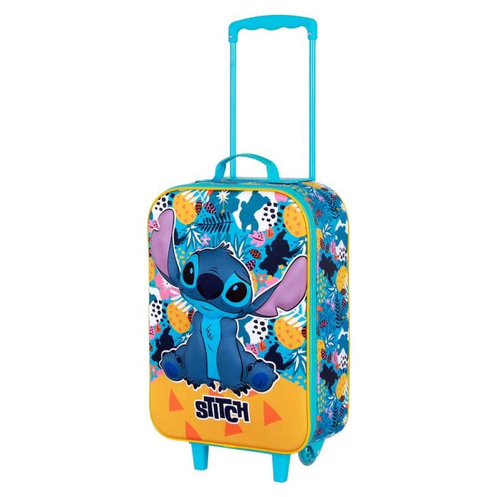 Maleta Trolley Soft 3D Colors Disney Lilo y Stitch Turquesa