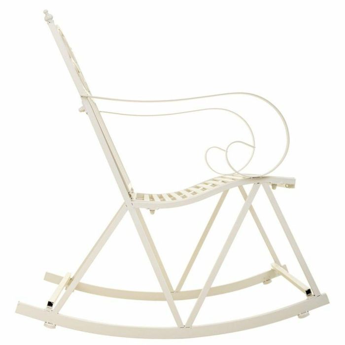 Silla mecedora Alexandra House Living Blanco Hierro 24 x 45 x 24 cm 3