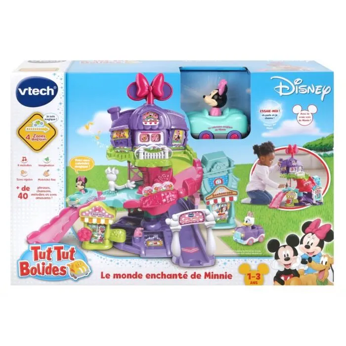 Vtech Convertible Mágico de Minnie Tut Tut Bolides, Minnie habla y canta en su vehículo interactivo para niños de 1 a 3 años 2