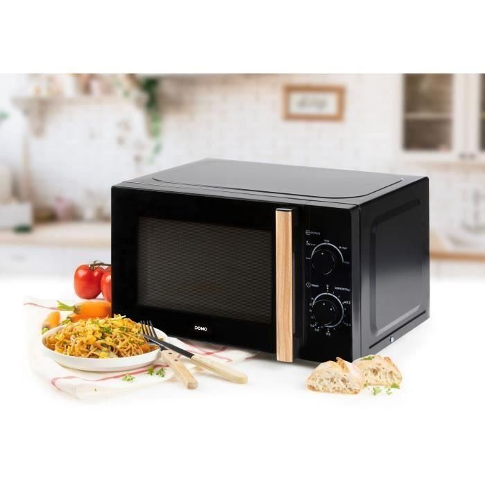 Horno microondas DOMO DO2820 - 20L - 700W - Temporizador 35 min - Función descongelación - L44 x P35,8 x H 25,8 cm - Acabado en madera negra 1