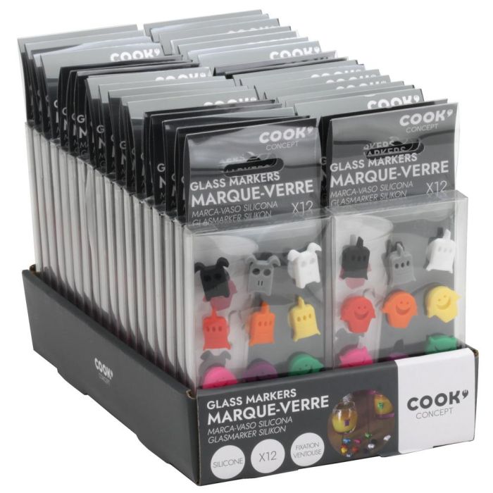 Cook Concept Juego De 12 Marcadores Vaso Silicona Cocktail 3