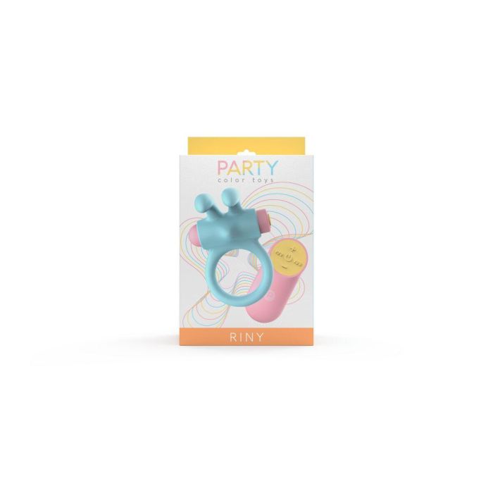 Anillo para el Pene Party Color Toys Azul Silicona 3 Anillo para el Pene Party Color Toys Azul Silicona 3