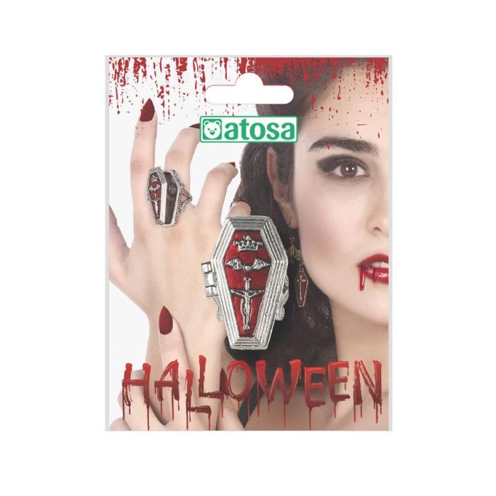 Anillo Halloween Ataud Con Apertura Accesorio 1