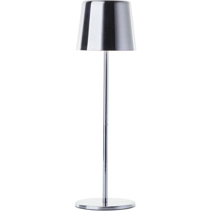 Lámpara de mesa exterior - BRILLIANT - XAANA - Recargable - Cromo - LED - 2W - 160lm - CCT - DIM - USB - IP44 Lámpara de mesa exterior - BRILLIANT - XAANA - Recargable - Cromo - LED - 2W - 160lm - CCT - DIM - USB - IP44