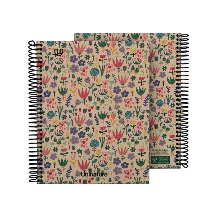 Grafoplás Cuaderno Espiral A5 80Hojas 90g/m² Cuadrícula 4mm Kraft y Cartón Reciclado