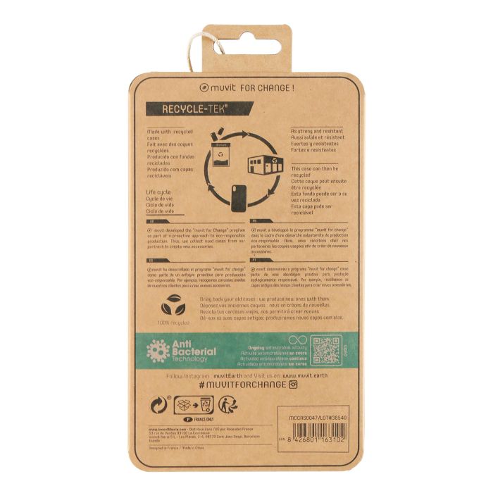 Funda Muvit Recycletek Antibacteriana Apple Iphone 3 Funda Muvit Recycletek Antibacteriana Apple Iphone 3