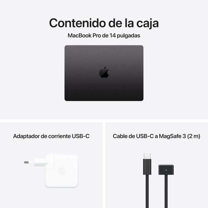 Apple MW2U3Y/A MacBook Pro 14.2" Liquid Retina XDR, Chip M4 10-Core CPU, 10-Core GPU, 16GB RAM, 512GB SSD, Negro Espacial 2 Apple MW2U3Y/A MacBook Pro 14.2" Liquid Retina XDR, Chip M4 10-Core CPU, 10-Core GPU, 16GB RAM, 512GB SSD, Negro Espacial 2
