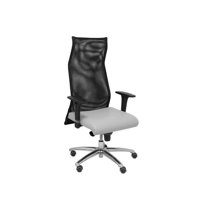 Sillon Piqueras Y Crespo Sahuco Direccion Uso Intensivo (8H) Brazos Regulables Mecanismo Sincro Respaldo Malla Transpirable Negro Y Asiento Tapizado Similpiel Gris Claro