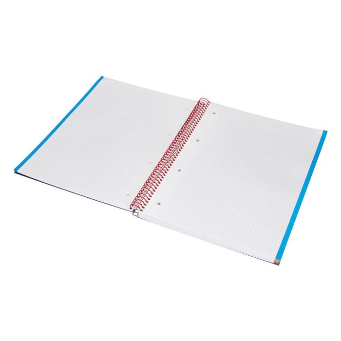 Cuaderno Espiral Liderpapel A4 Micro Jolly Tapa Forrada 140H 75 gr Cuadro 5 mm 5 Bandas 4 Taladros Color Azul 7