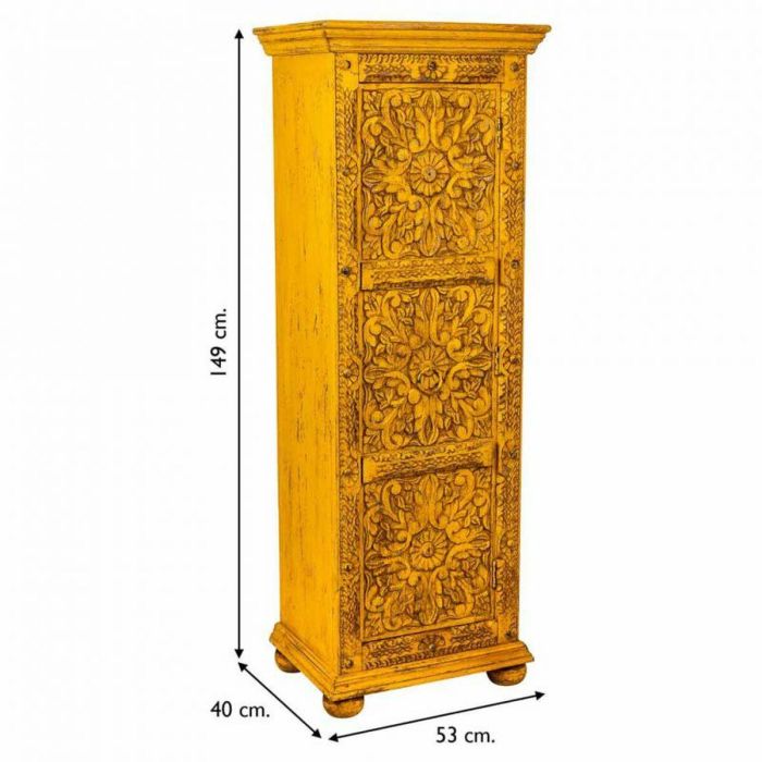 Armario Alexandra House Living Amarillo Hierro Madera de mango 40 x 149 x 53 cm 3 Armario Alexandra House Living Amarillo Hierro Madera de mango 40 x 149 x 53 cm 3